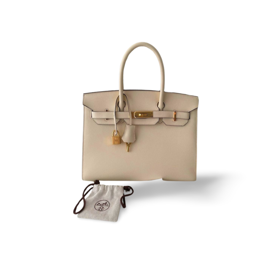 Hermes Birkin Bag 30cm Sellier in Nata Epsom Leather gold Hardware | Studio Nafay