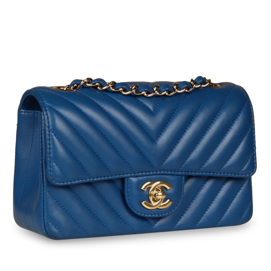 Classic Flap Bag - Mini Rectangular - Blue | Studio Nafay