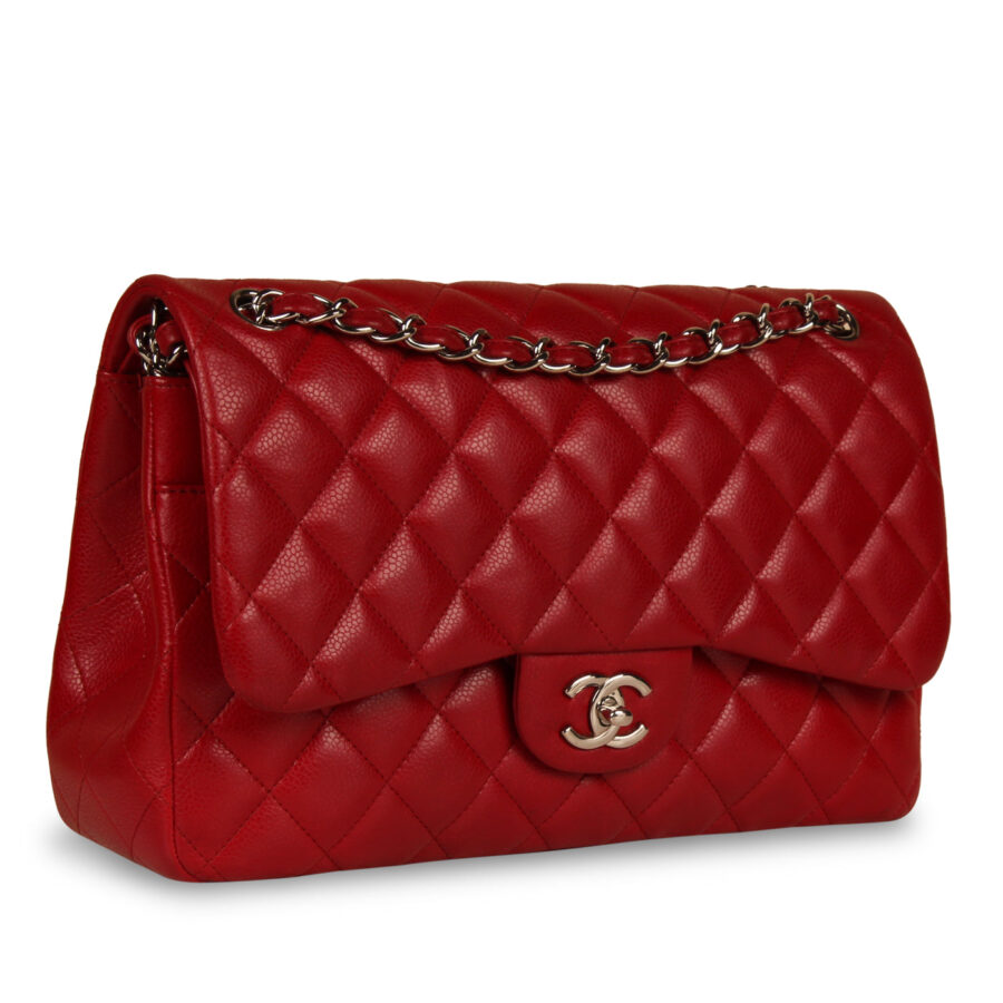 Classic Red Caviar Flap Bag - Jumbo | Studio Nafay
