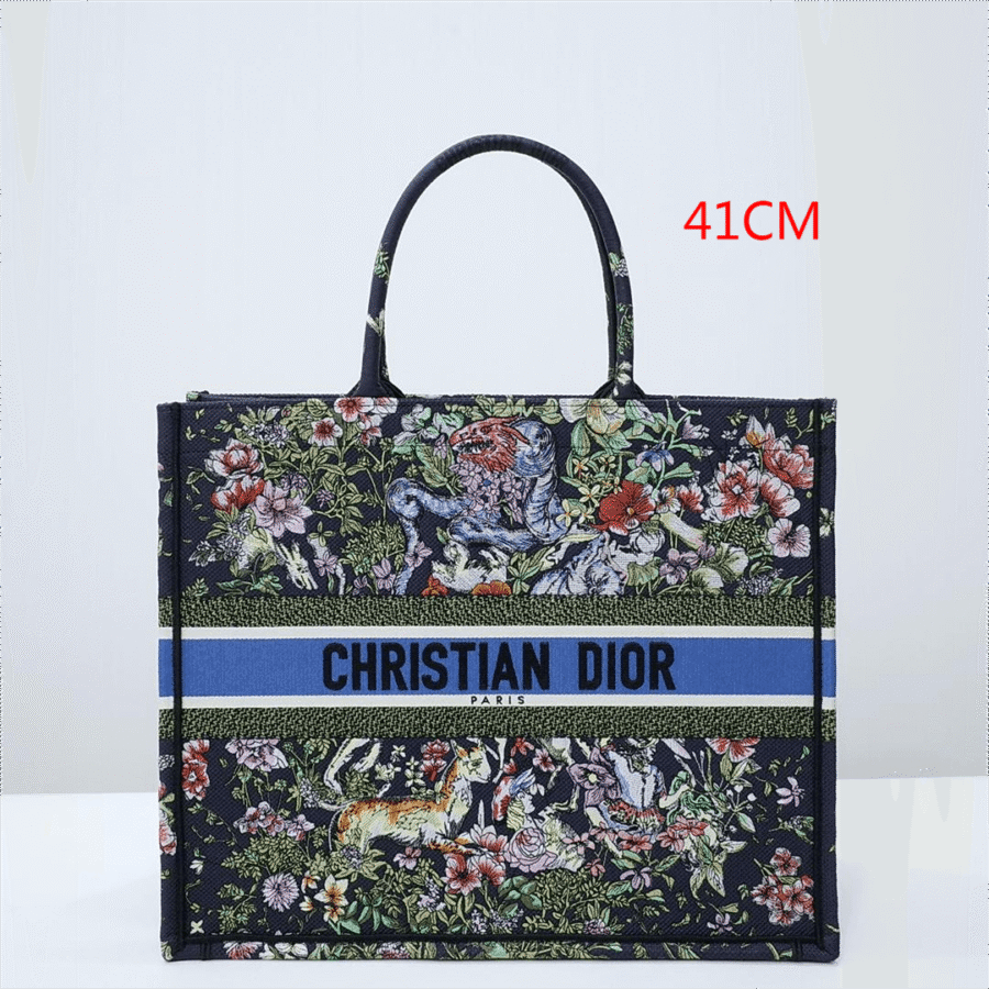 Book Tote BIG size 41.5cm 36.5cm Embroidery LOGO Handbag black blue | Studio Nafay