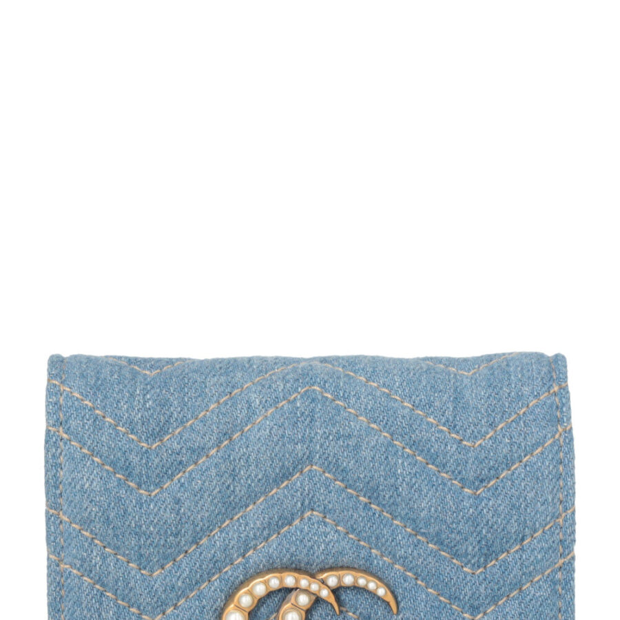 GUCCI Marmont Denim Wallet Blue | Studio Nafay