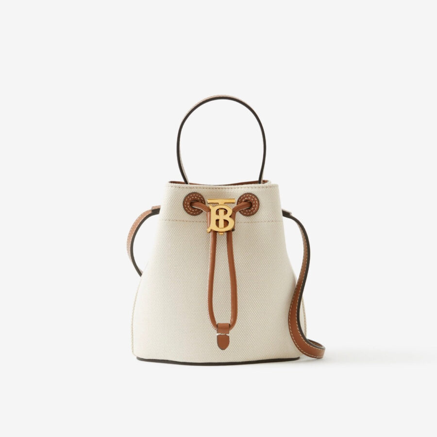 BURBERRY TB DRAWSTRING MINI BUCKET BAG | Studio Nafay