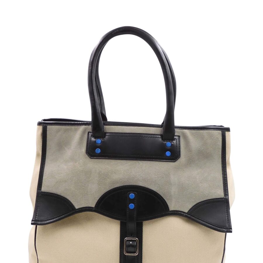 Buckle Tote Tricolor Beige Grey Black | Studio Nafay