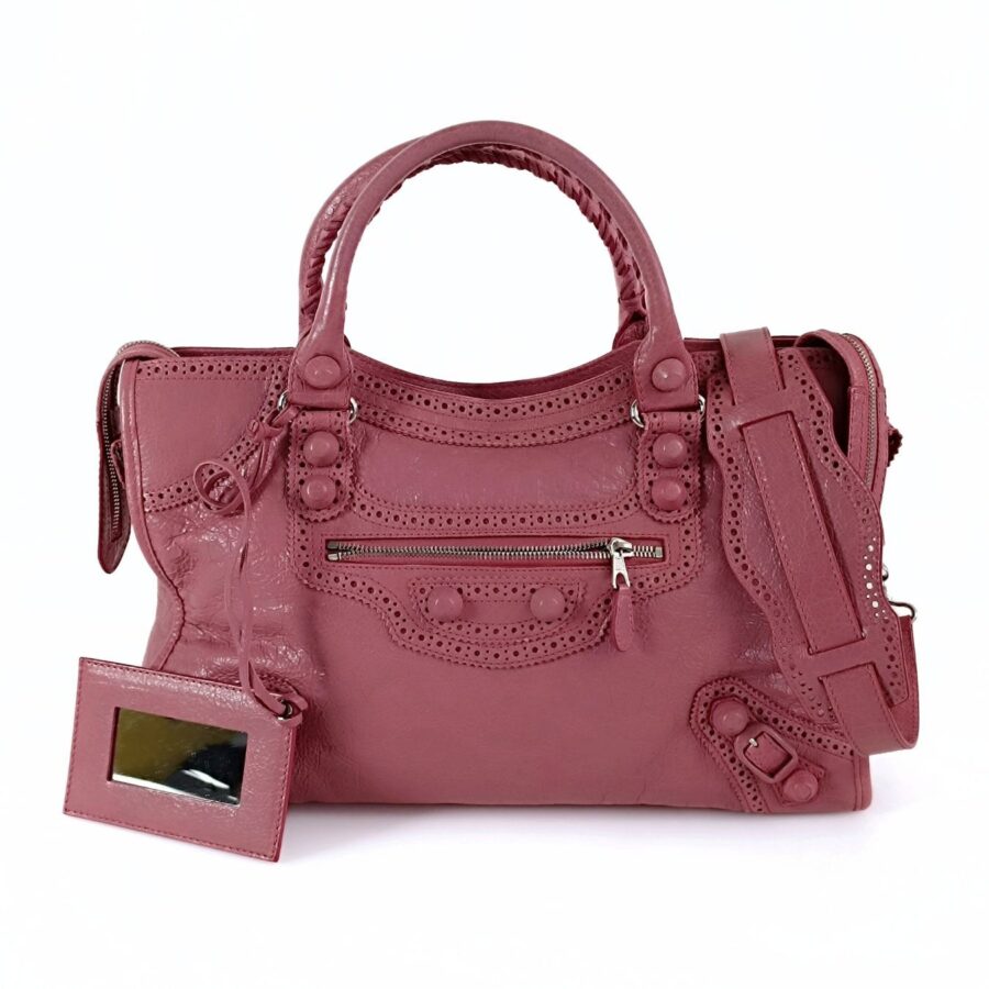 BALENCIAGA Balenciaga Balenciaga City shoulder bag in pink leather | Studio Nafay