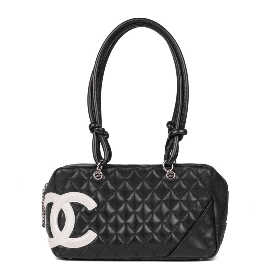 Chanel Black and White Quilted Lambskin Large Cambon Bowling Bag | Studio Nafay