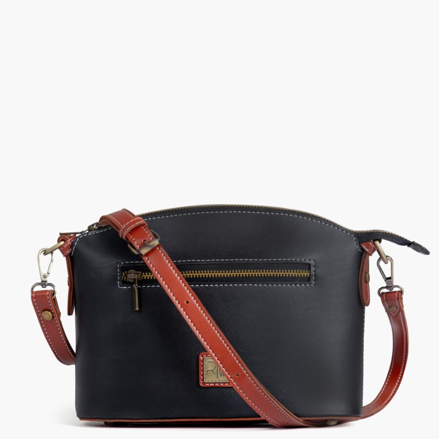Black and rust dome cross-body bag | Studio Nafay