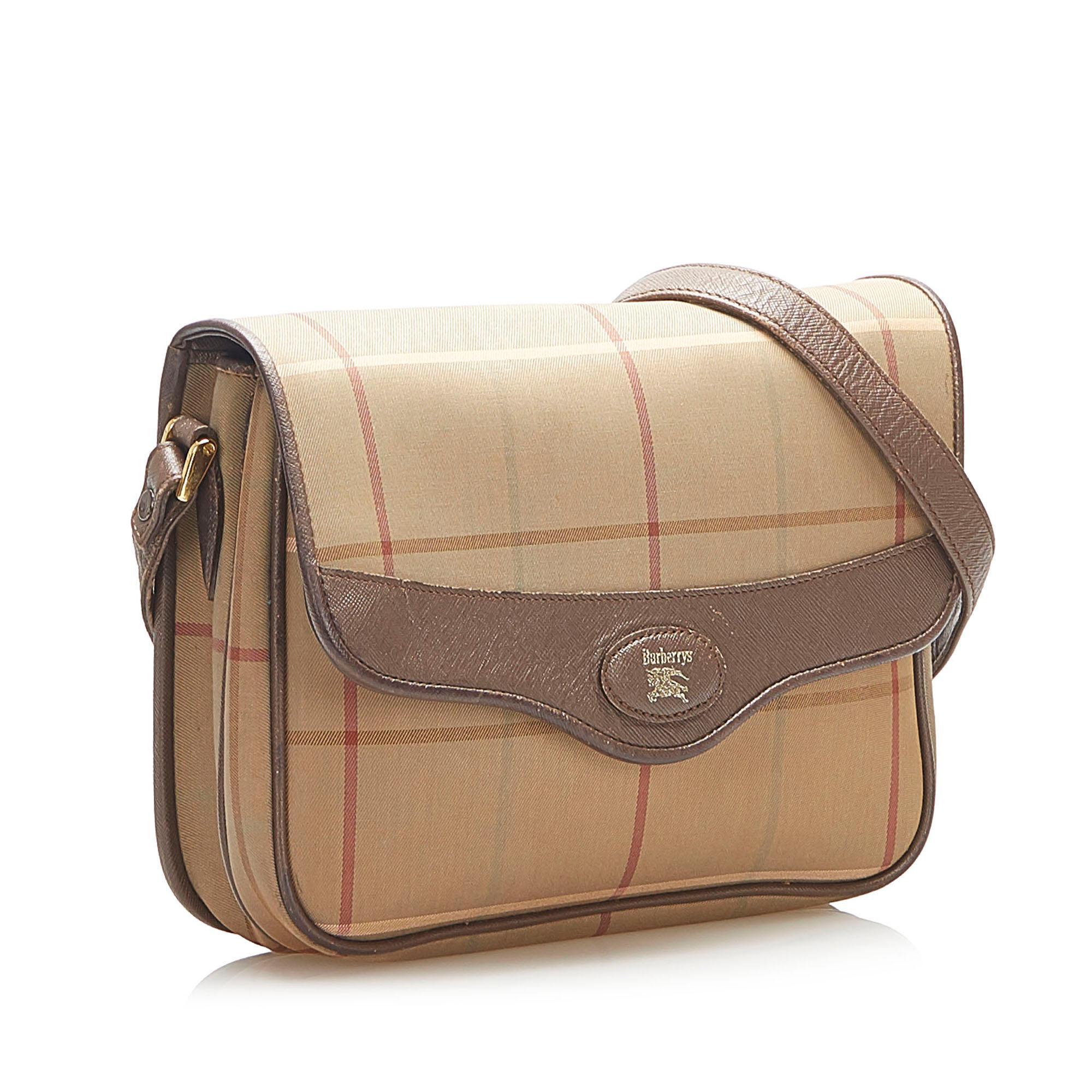 Burberry Plaid Canvas Crossbody Bag
