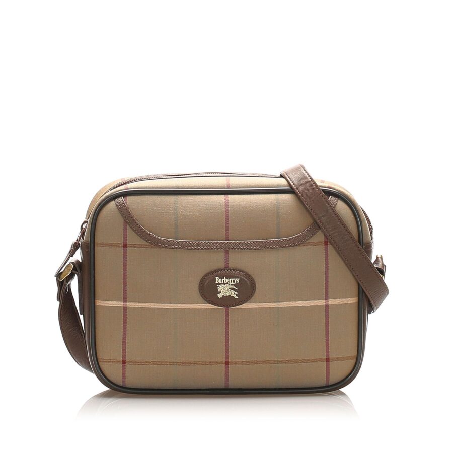 Burberry Plaid Canvas Shoulder Bag | Studio Nafay