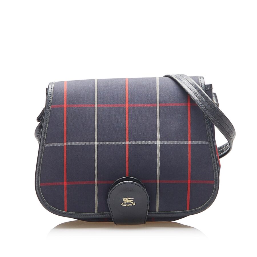 Burberry Plaid Coated Canvas Crossbody Bag | Studio Nafay