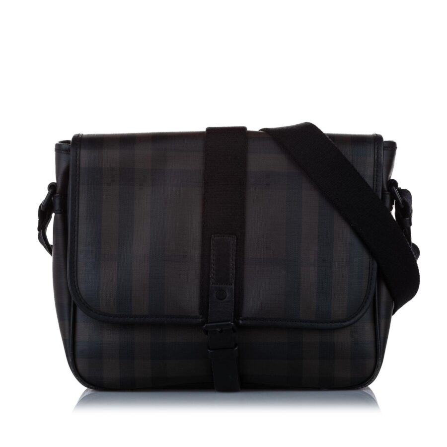 Burberry Smoke Check Coated Canvas Crossbody | Studio Nafay