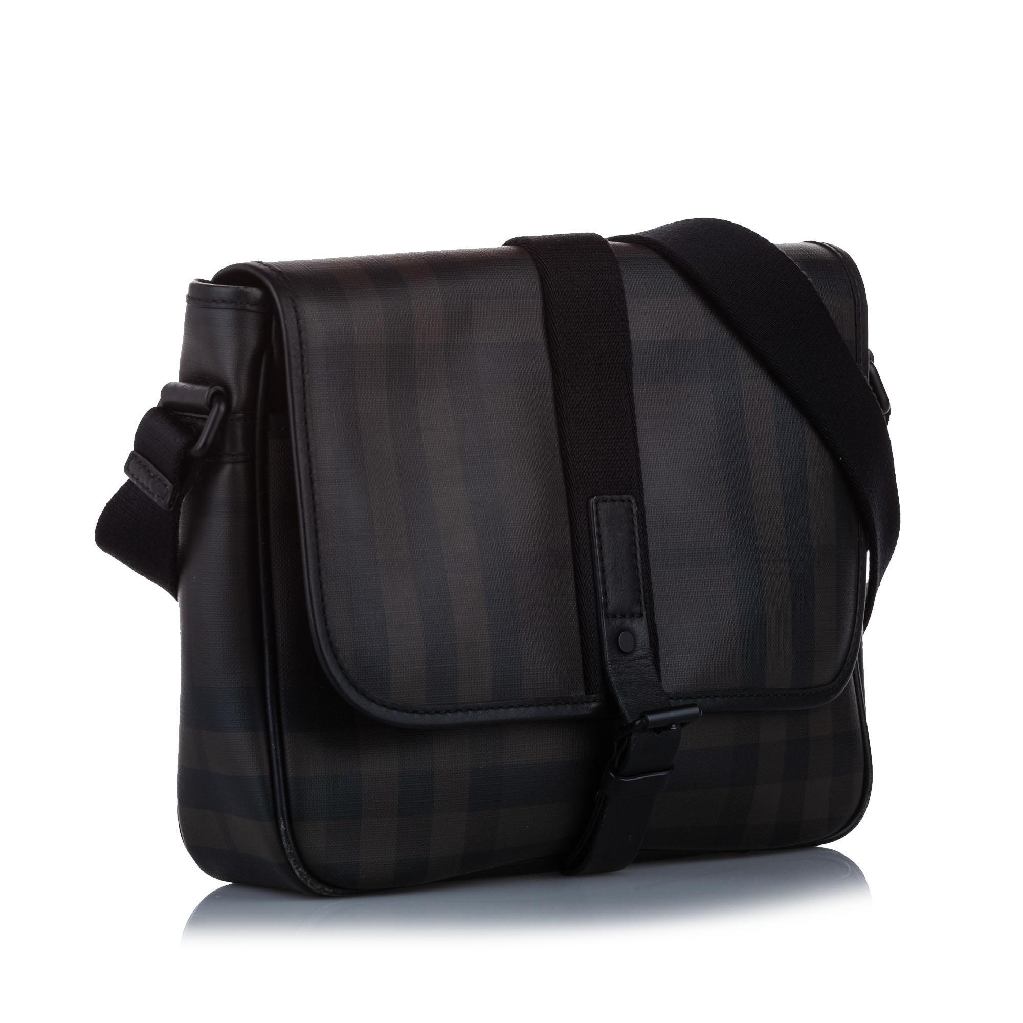 Burberry Smoke Check Coated Canvas Crossbody