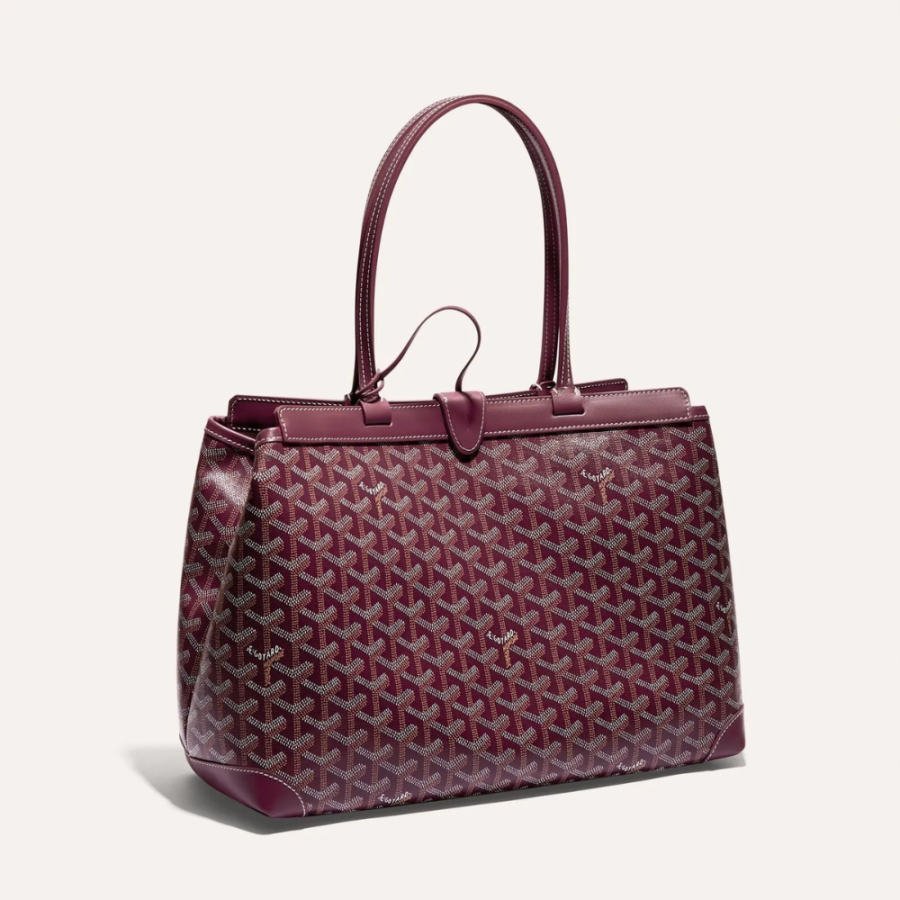 Burgundy Bellechasse Biaude PM Bag Leather Tote Bag for Women | Studio Nafay