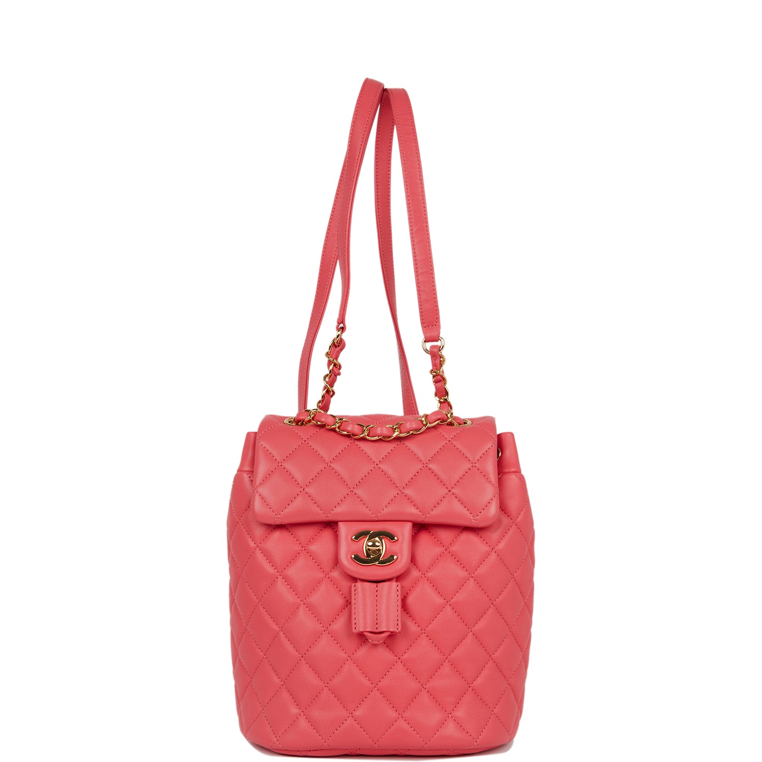 Chanel Mini Urban Spirit Backpack Rose Lambskin Gold Hardware