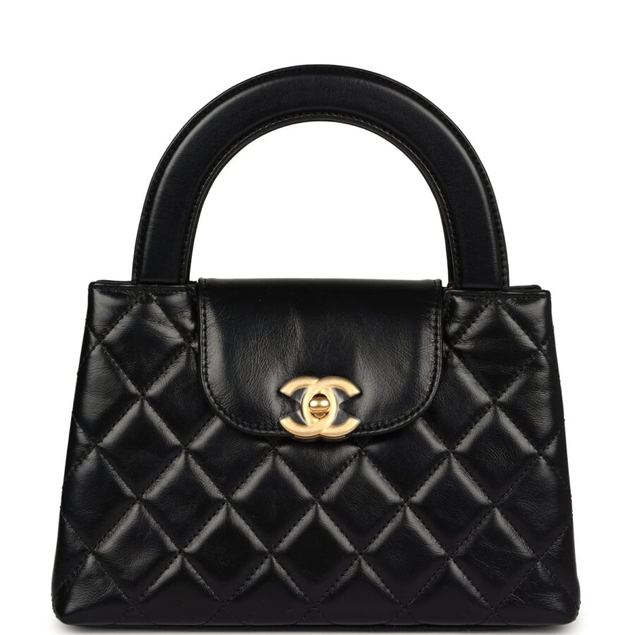Chanel Small Kelly Shopper Black Aged Calfskin Brushed Gold Hardware Handbag | Studio Nafay