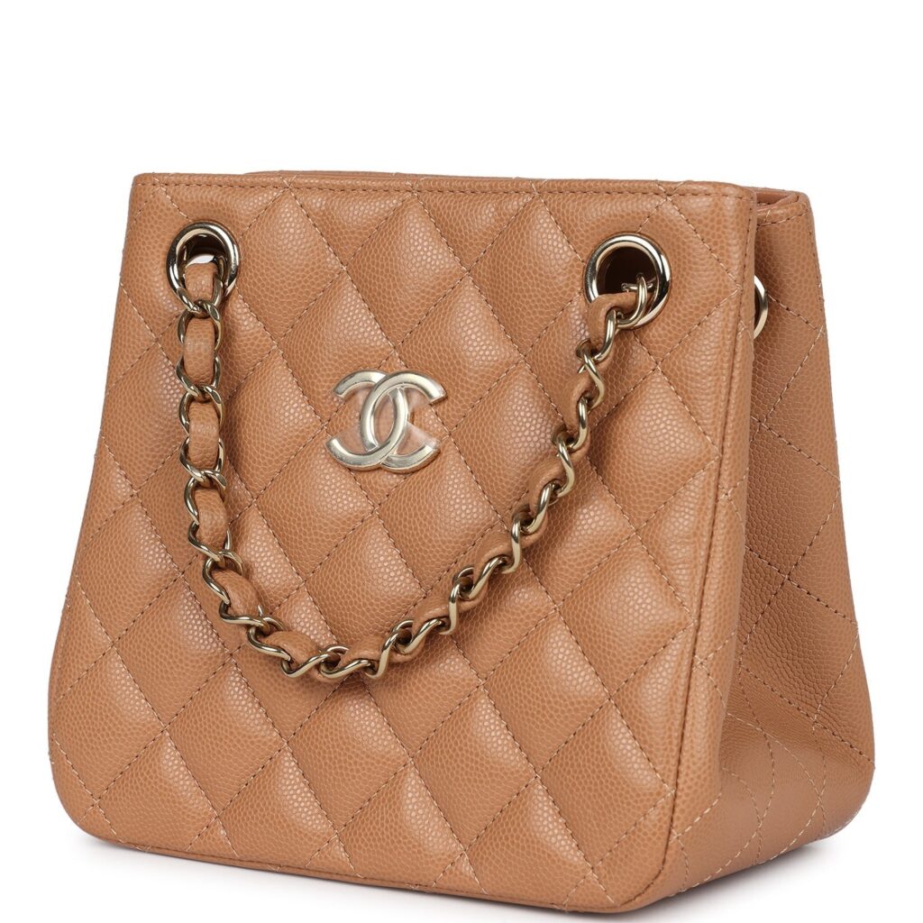 Chanel Mini Shopping Tote Caramel Caviar Light Gold Hardware - Product Image 2