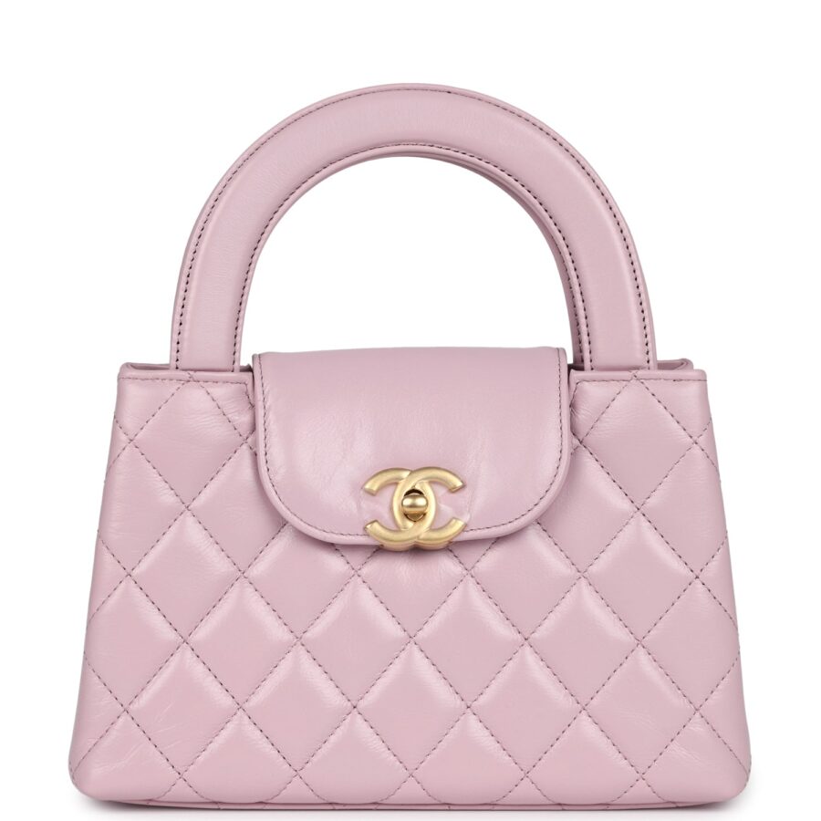 Chanel Small Kelly Shopper Light Pink Shiny Aged Calfskin Brushed Gold Hardware Handbag | Studio Nafay