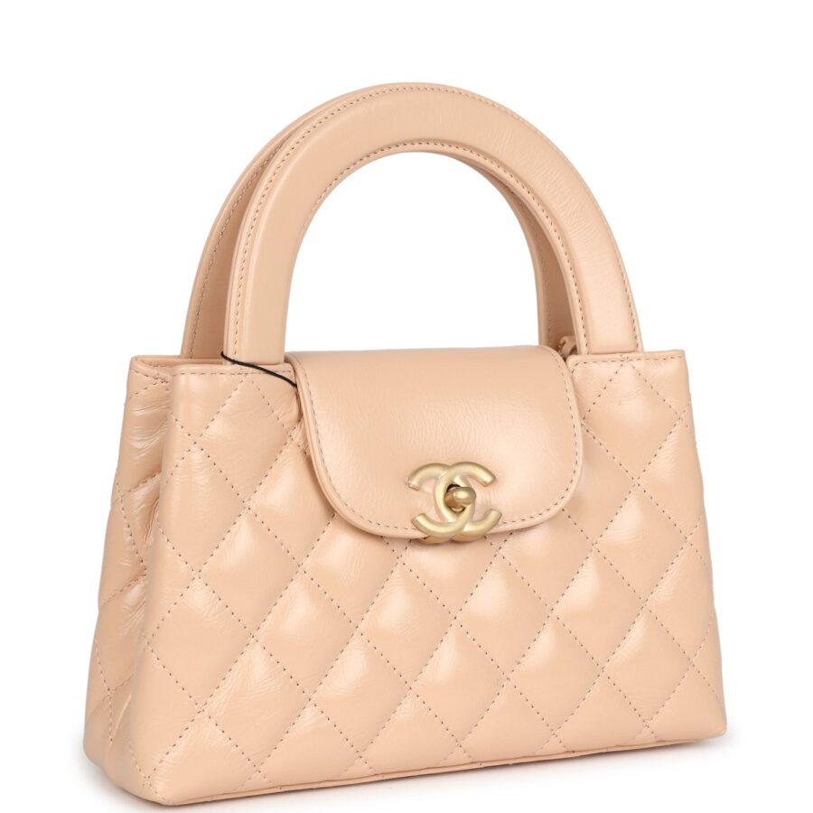 Chanel Small Kelly Shopper Beige Shiny Aged Calfskin Brushed Gold Hardware Handbag | Studio Nafay