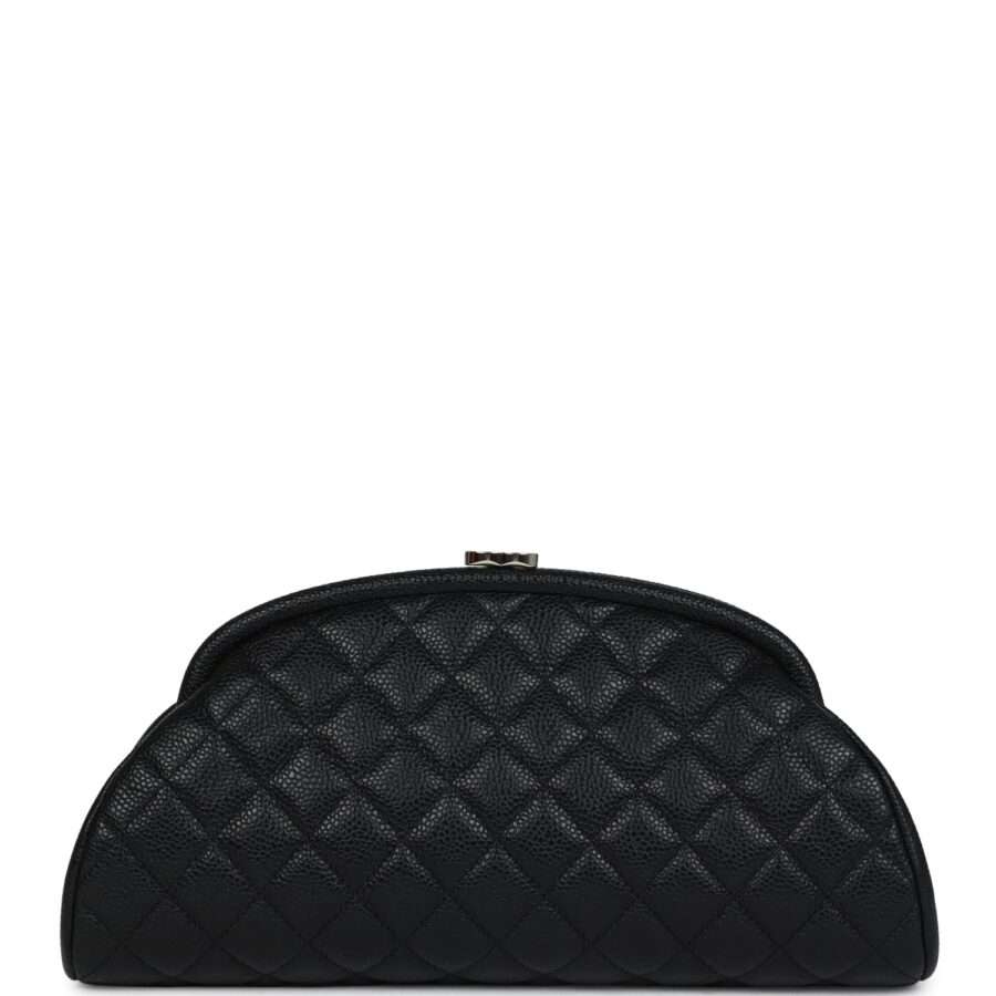 Chanel Timeless CC Kisslock Clutch Black Caviar Silver Hardware | Studio Nafay