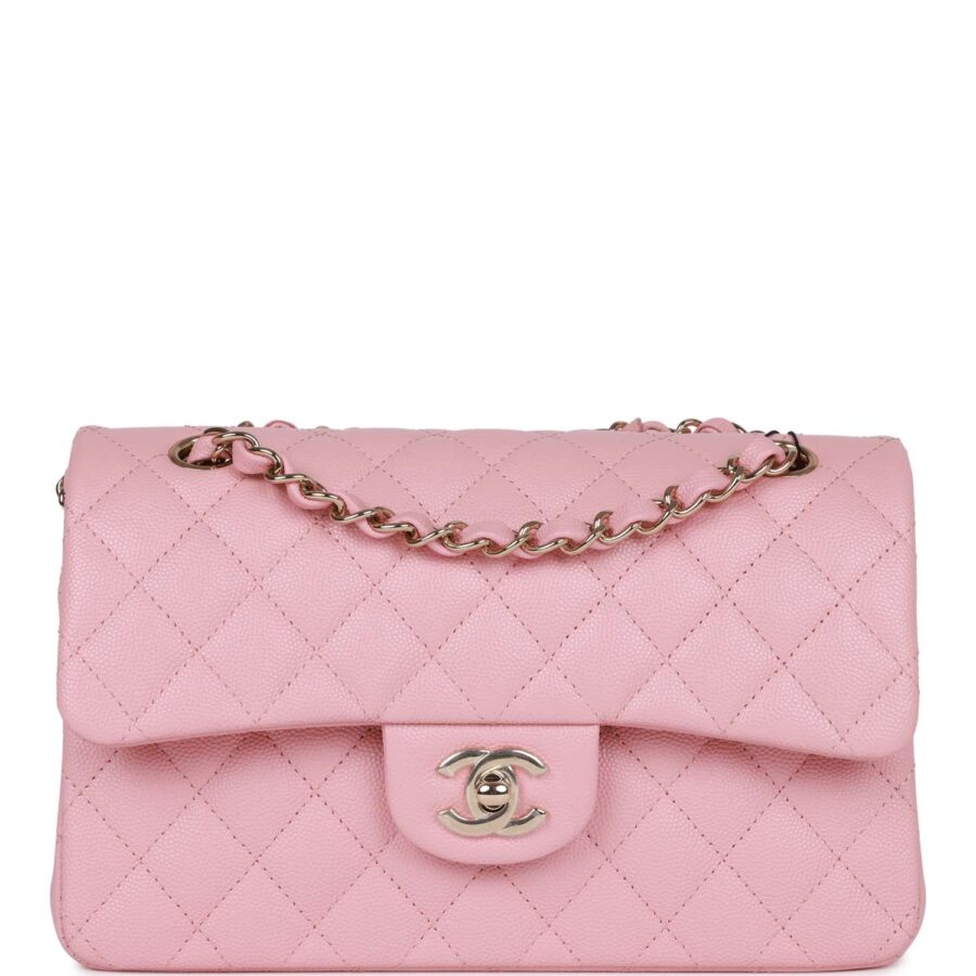 Chanel Small Classic Double Flap Bag Pink Caviar Light Gold Hardware | Studio Nafay