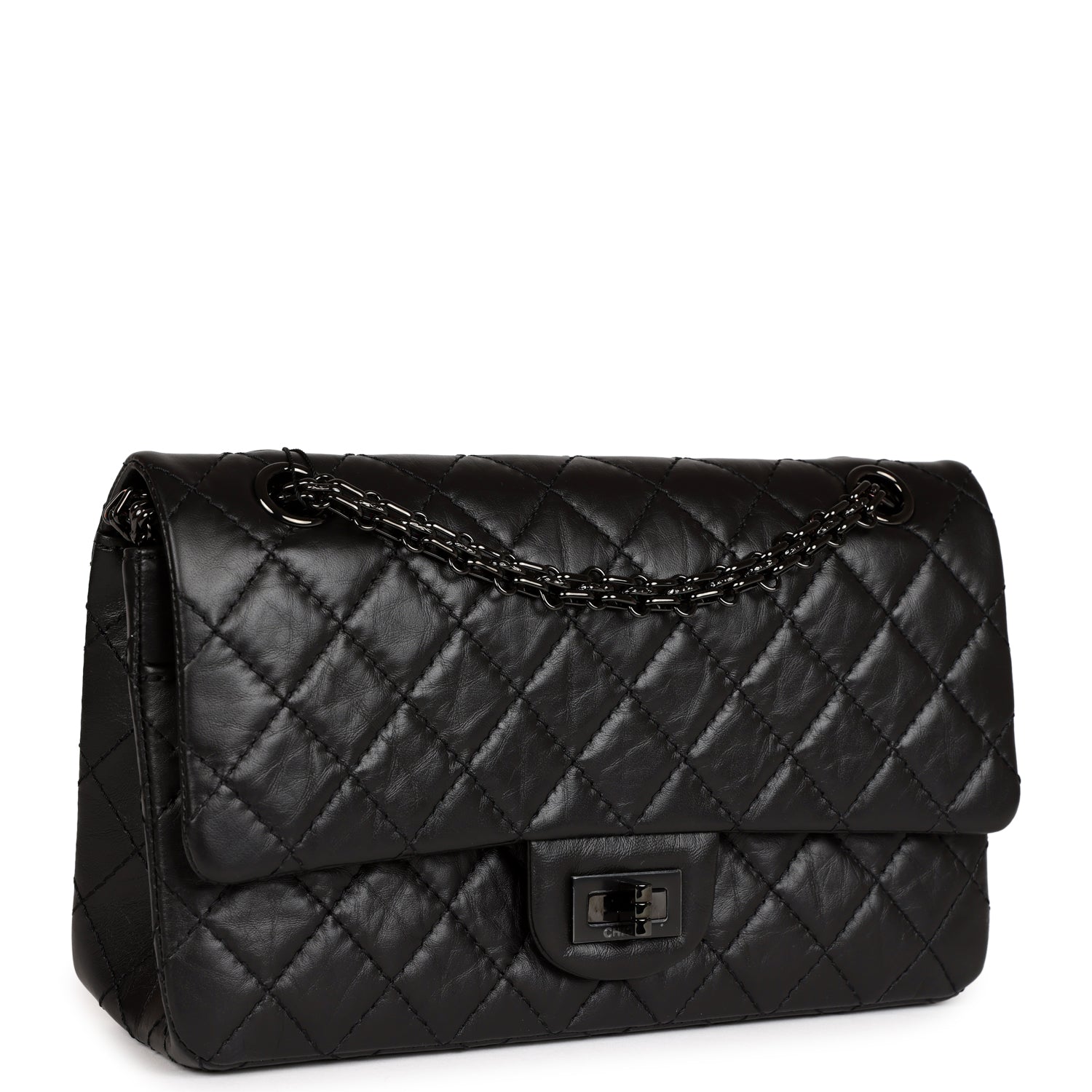 Chanel Small Reissue 226 2.55 SO Black Aged Calfskin Black Hardware Crossbody