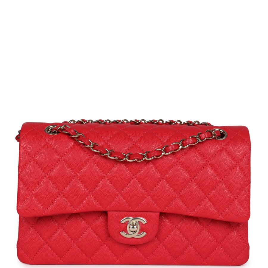 Chanel Small Classic Double Flap Red Caviar Light Gold Hardware Crossbody | Studio Nafay
