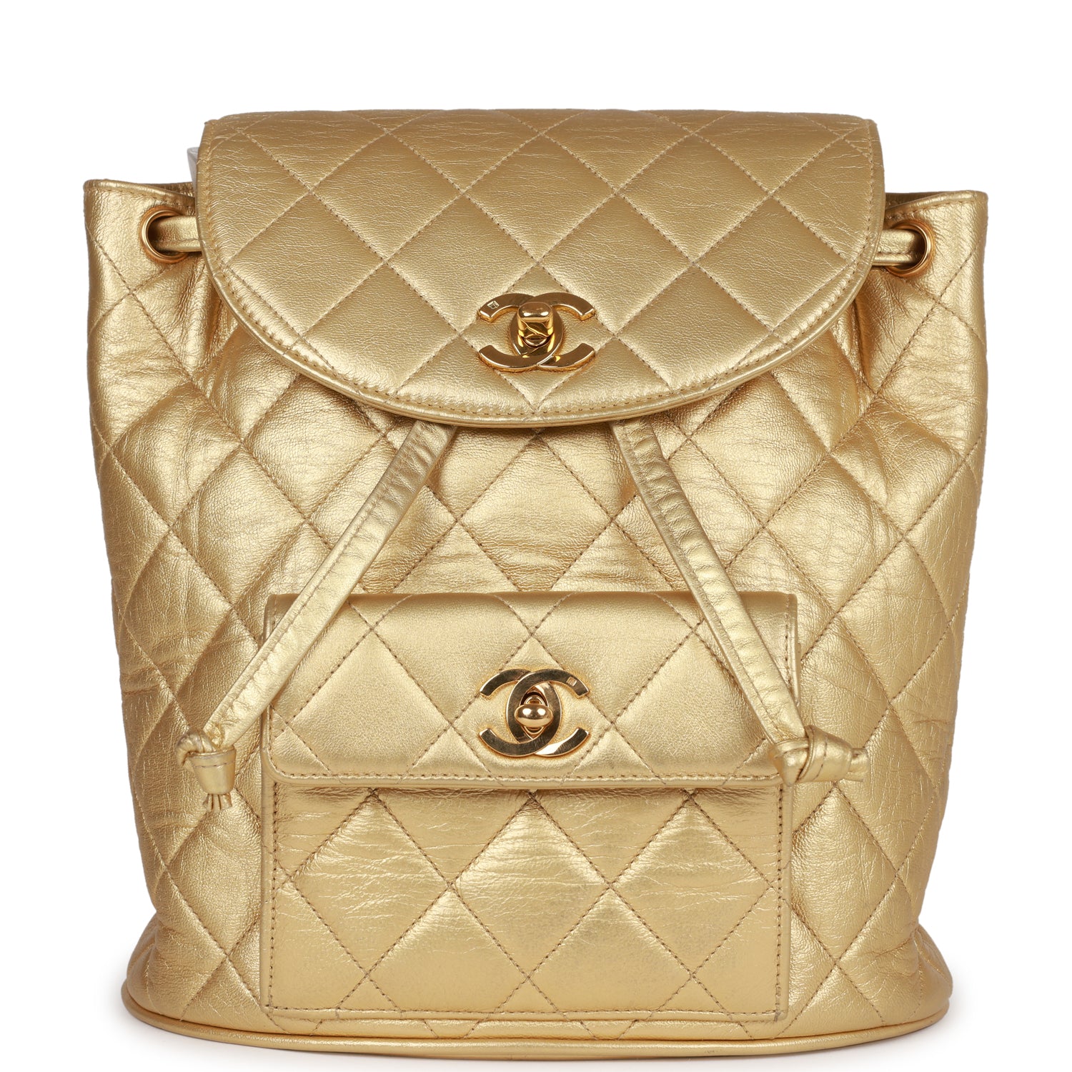 Chanel Duma Backpack Gold Metallic Lambskin Gold Hardware