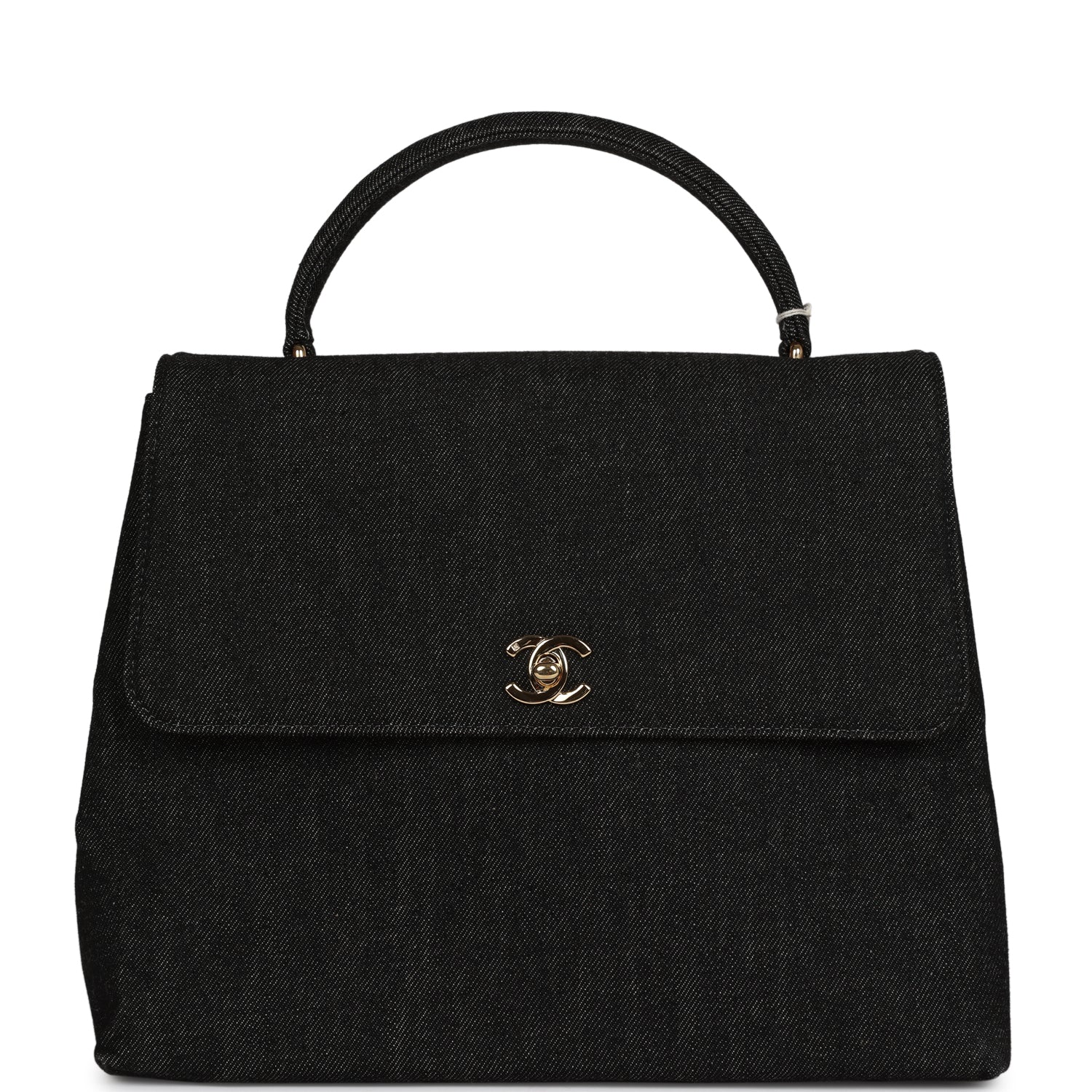 Chanel Kelly Top Handle Bag Black Gold Hardware