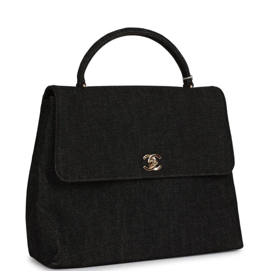 Chanel Kelly Top Handle Bag Black Gold Hardware | Studio Nafay