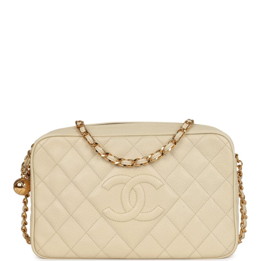 Chanel Medium Camera Bag Light Beige Caviar Gold Hardware | Studio Nafay