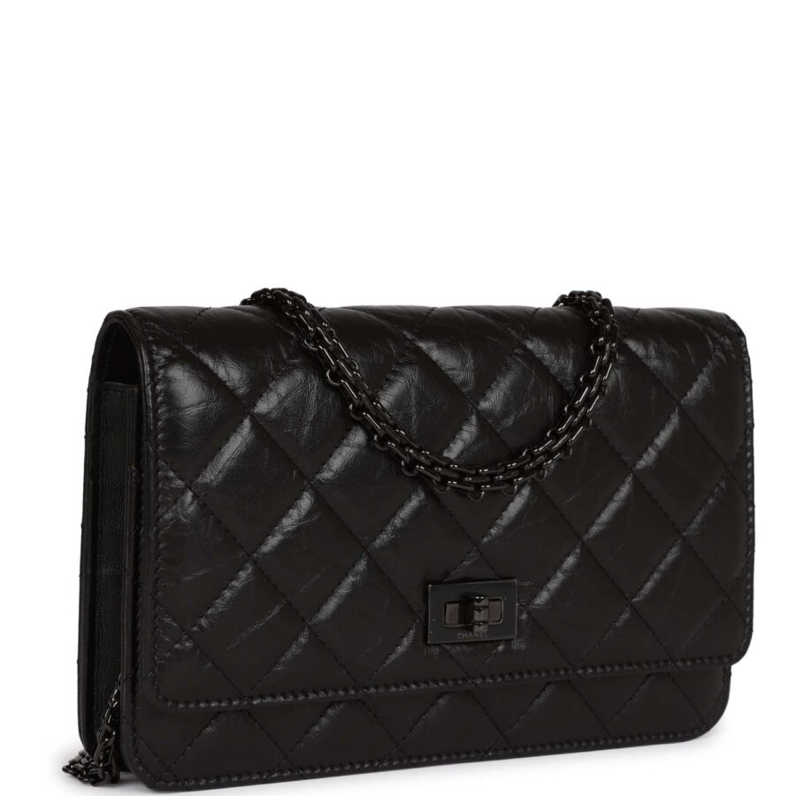 Chanel Reissue Wallet On Chain WOC So Black Aged Calfskin Black Hardware | Studio Nafay