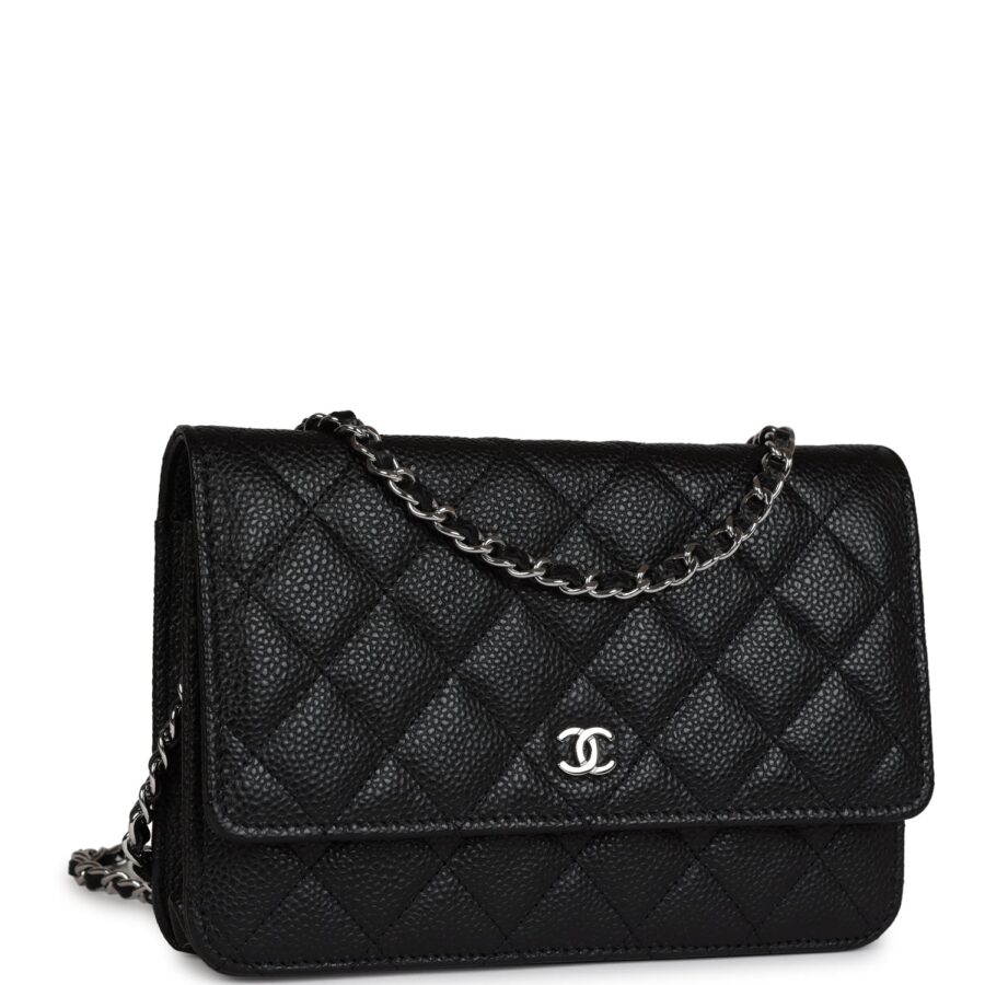 Chanel Wallet On Chain WOC Black Caviar Silver Hardware Crossbody | Studio Nafay