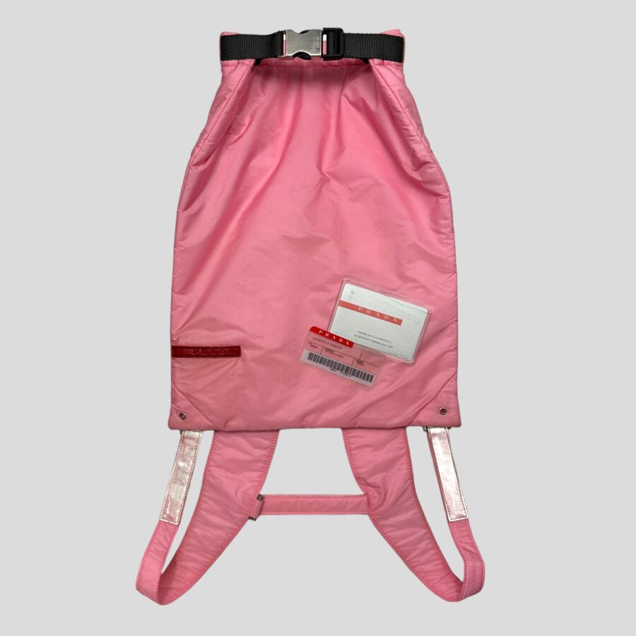Prada Sport SS99 Baby Pink 3m Nylon Bucket Backpack + Cards & Dustbag | Studio Nafay