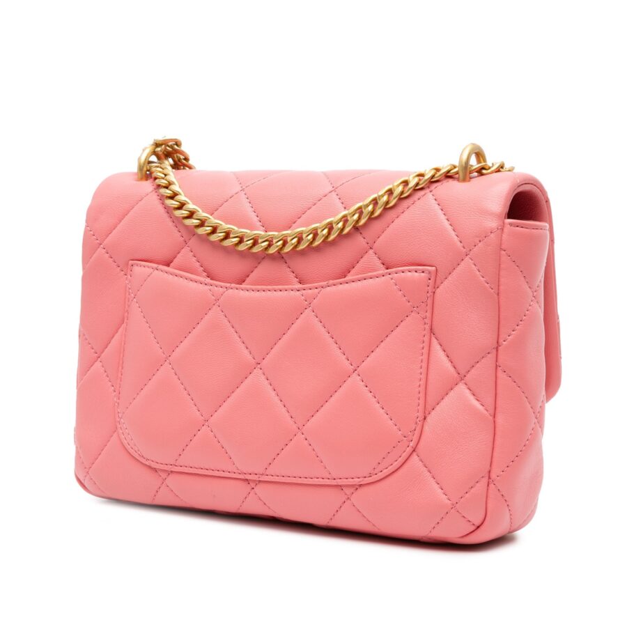 Pink Chanel Small Lambskin Pending CC Flap Shoulder Bag | Studio Nafay
