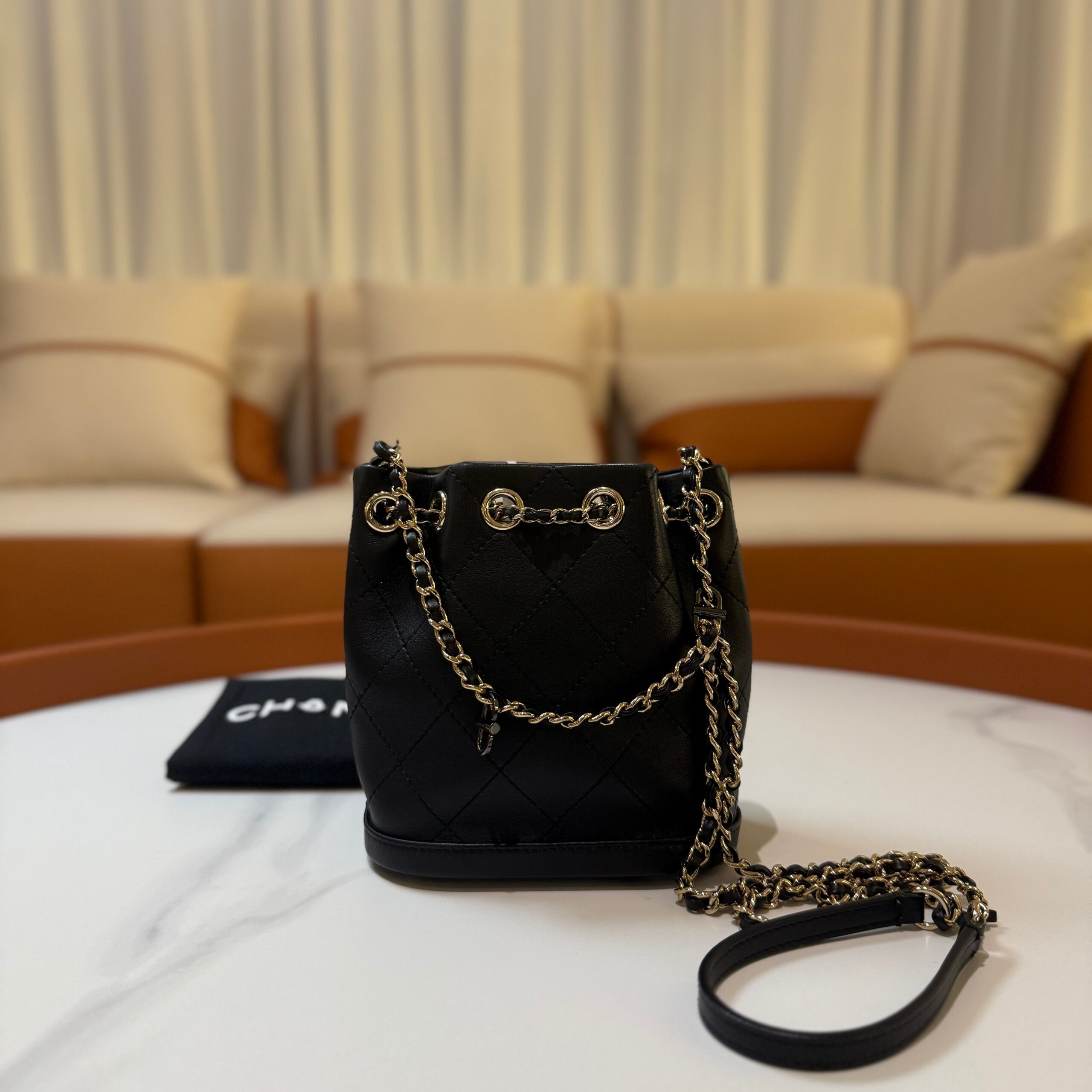 Chanel Bucket Black Elegant Handbag