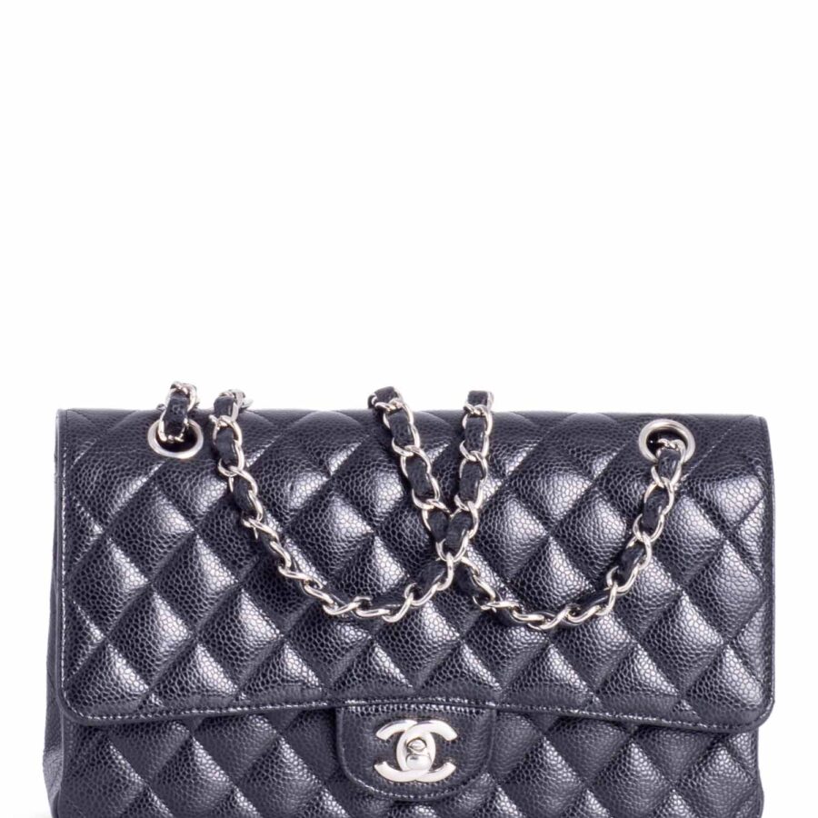 Chanel. Caviar Quilted Medium Double Flap Black | Studio Nafay