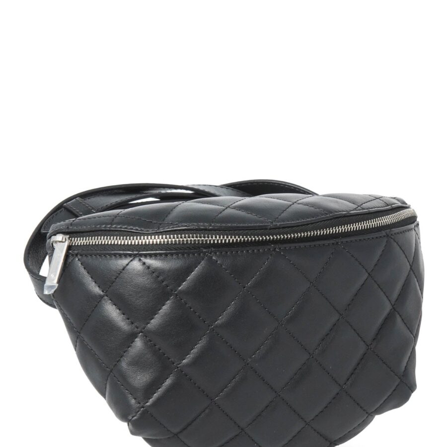 Chanel CC Logo Quilted Leather Belt Bag Black | Studio Nafay