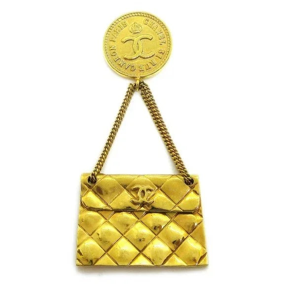 CHANEL CC QUILTED BAG MOTIF BROOCH PIN CORSAGE | Studio Nafay