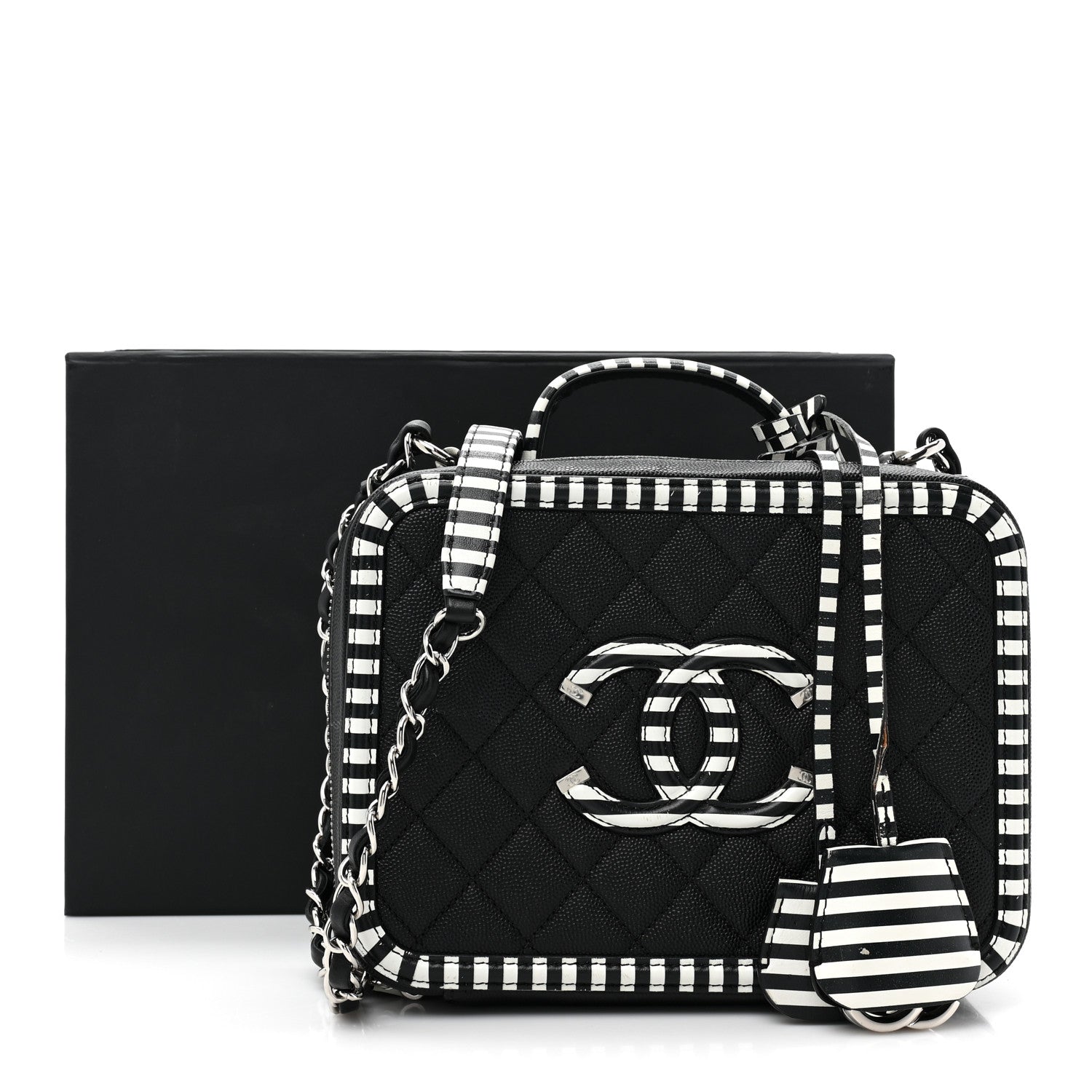CHANEL CAVIAR QUILTED MEDIUM CC FILIGREE VANITY CASE Shoulder Bag