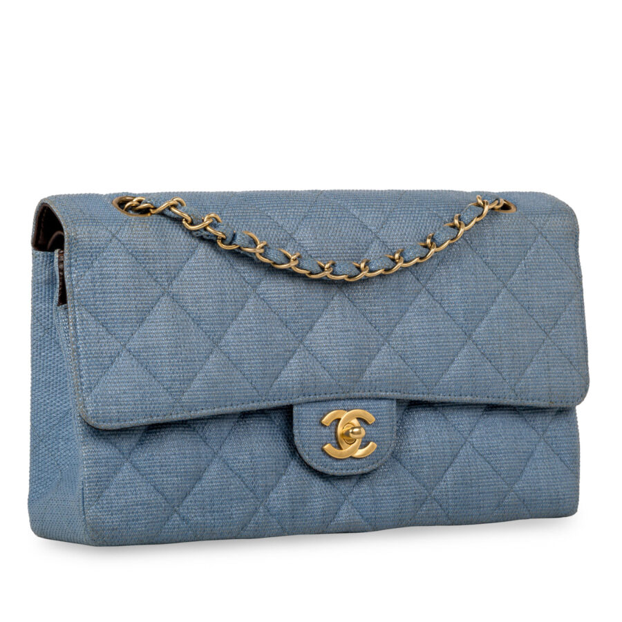 Classic Flap Bag - Denim Effect Raffia | Studio Nafay