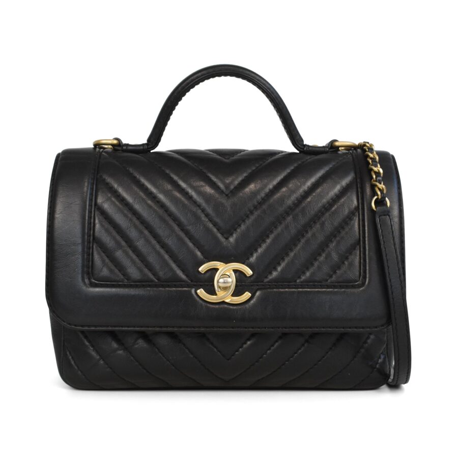 Chanel 'Chevron Top Handle' Flap Bag | Studio Nafay