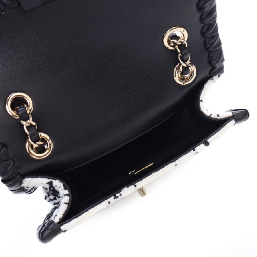 White Chanel Mini Tweed My Own Frame Flap Crossbody Bag | Studio Nafay