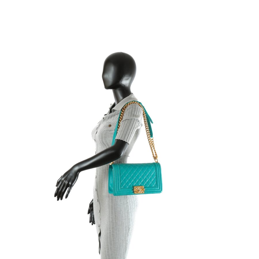 CHANEL Quilted Boy Bag - Turquoise | Studio Nafay