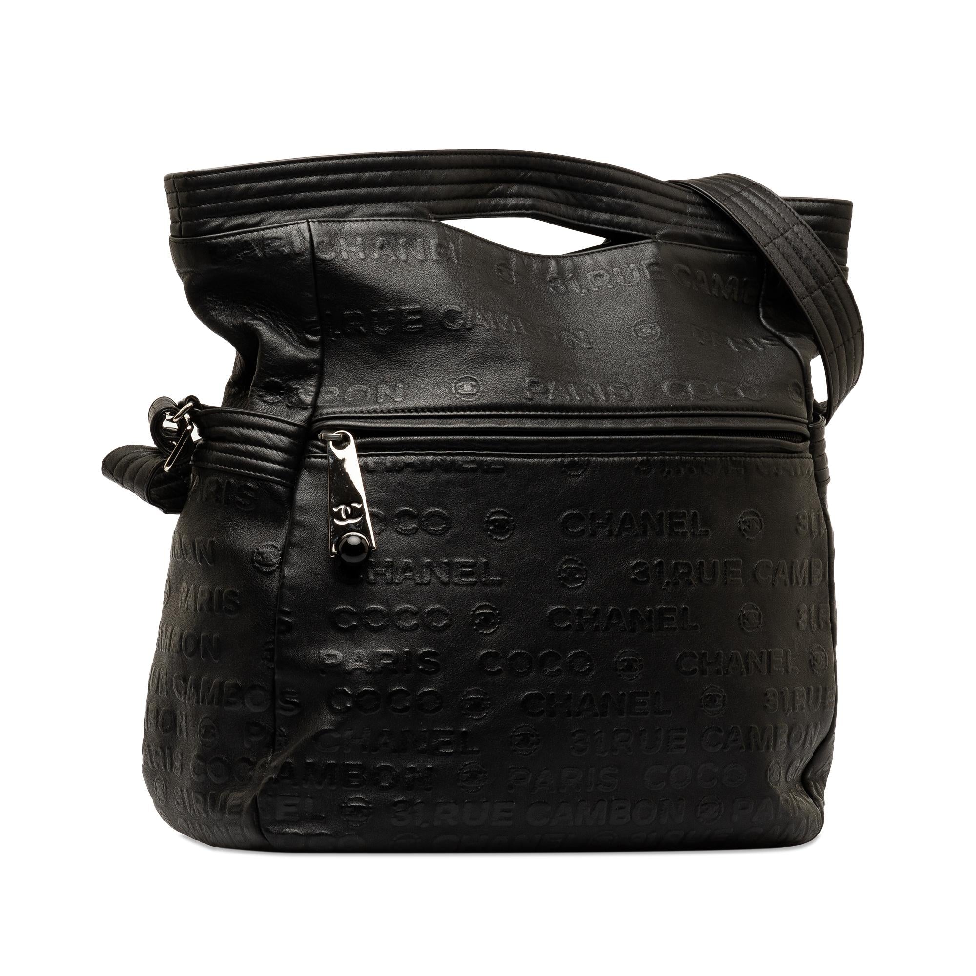 Chanel 31 Rue Cambon Embossed Leather Satchel Handbag