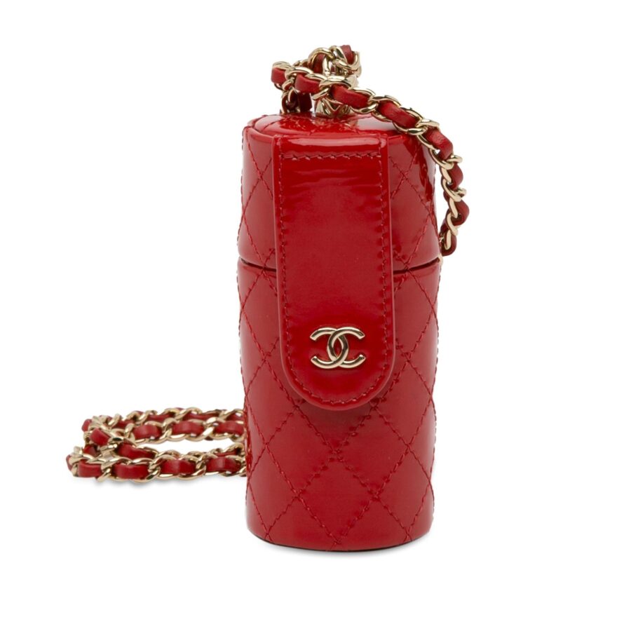 Chanel CC Quilted Patent Lipstick Case Handbag | Studio Nafay