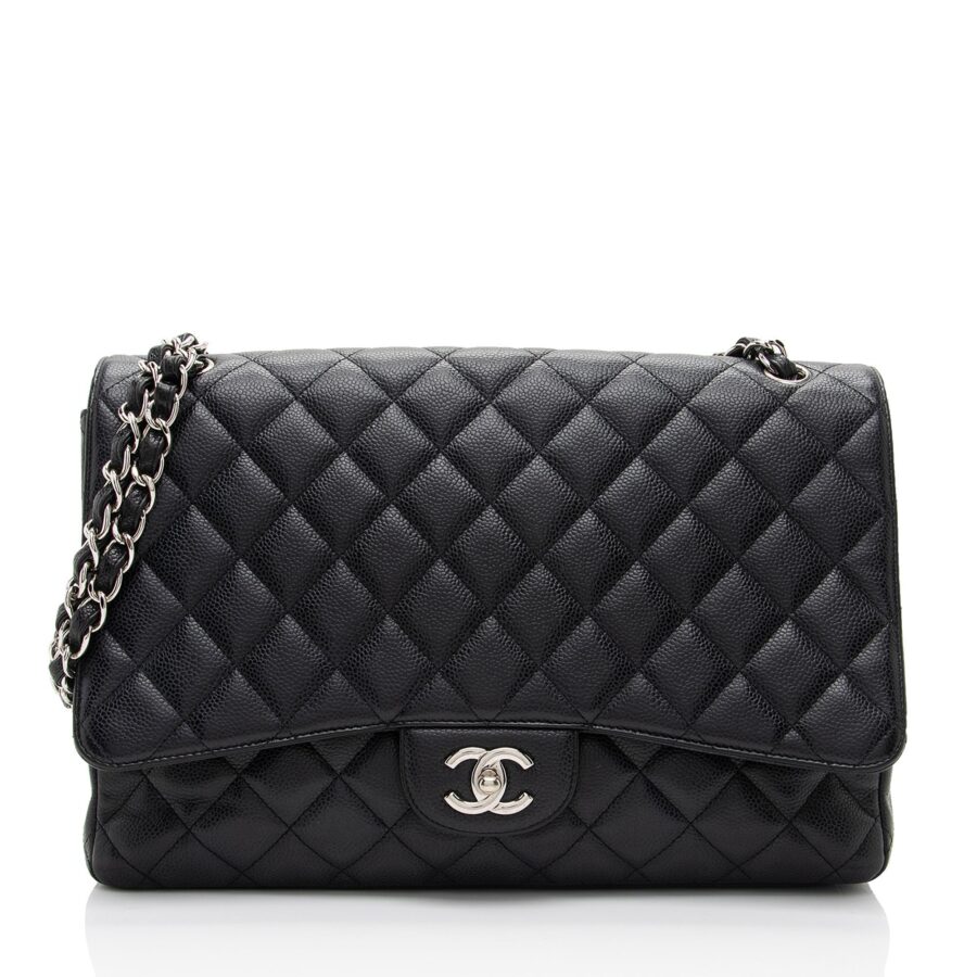 Chanel Caviar Leather Classic Maxi Single Flap Bag | Studio Nafay