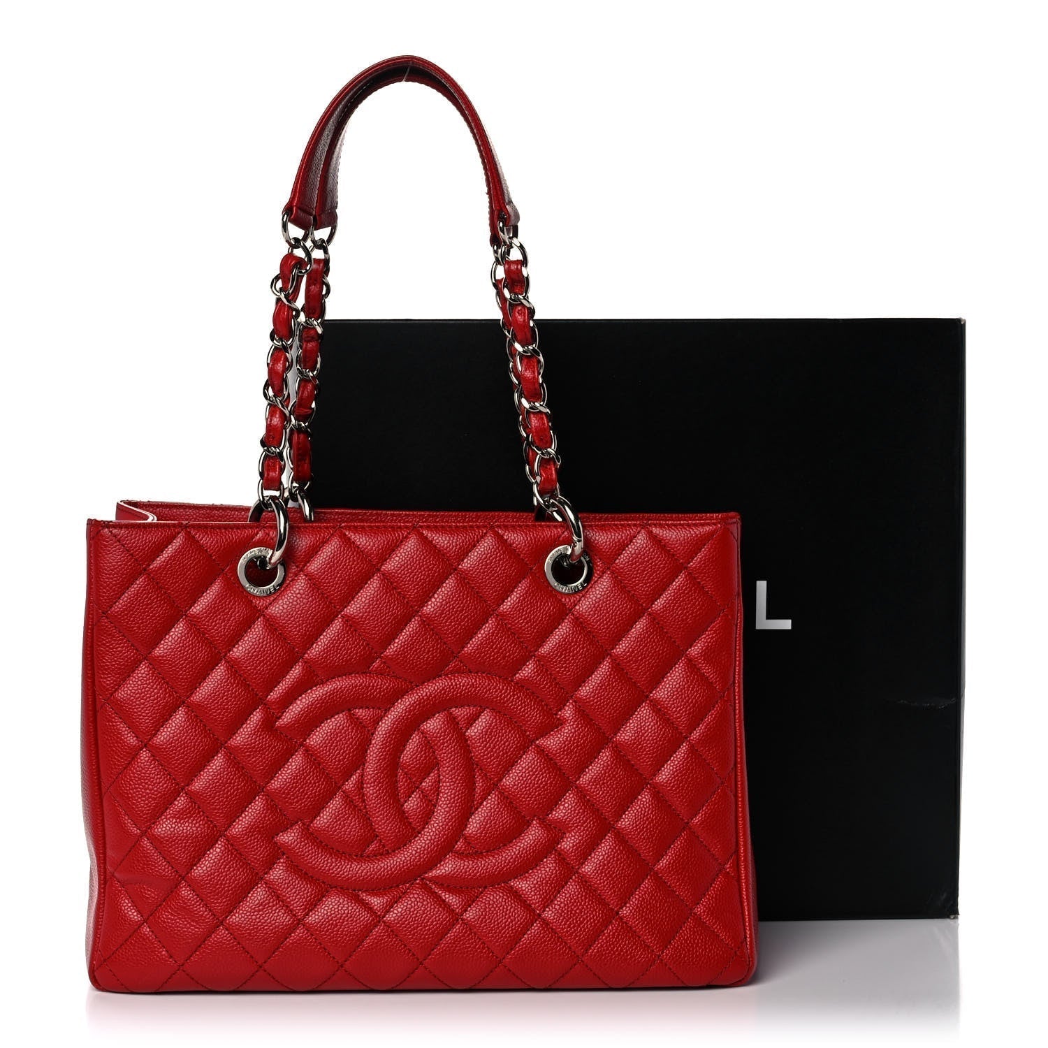 Chanel Leather Red Elegant Tote Bag 2