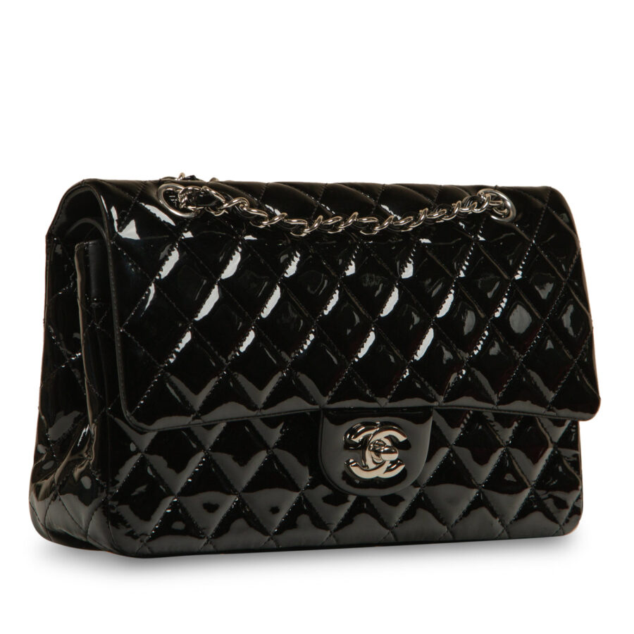 Classic Flap Bag - Medium - Patent Black | Studio Nafay