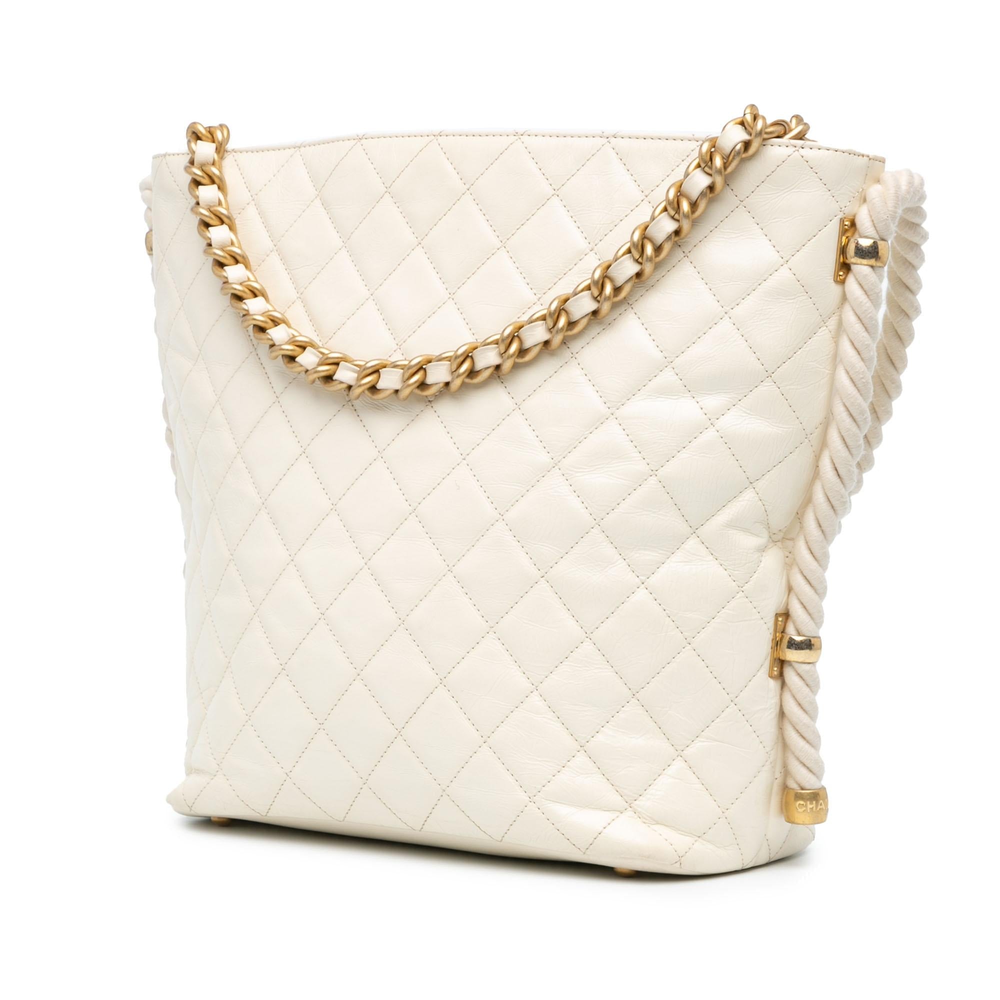 Chanel Crumpled Calfskin En Vogue Rope Satchel Handbag