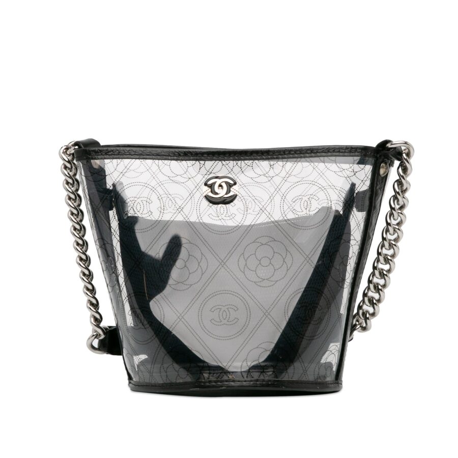 Chanel Crumpled Calfskin PVC Camellia Bucket Shoulder Bag | Studio Nafay