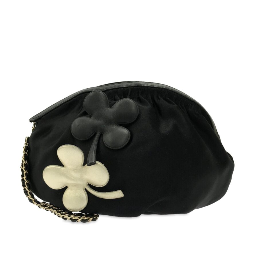 Chanel Four Leaf Clover Satin Clutch | Studio Nafay